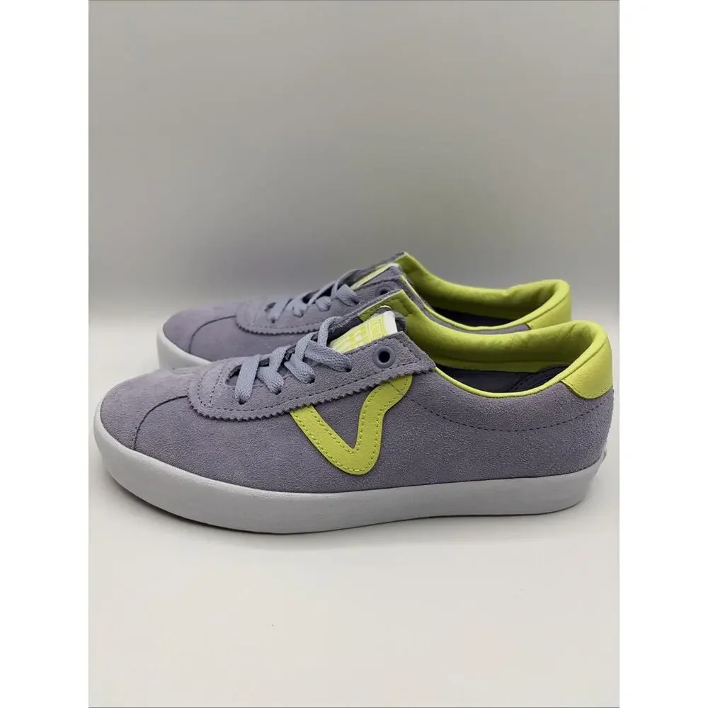 Vans Sport Low Lavender Purple Neon Lime Suede Skate Shoes Sneaker M 5.5 W 7 New